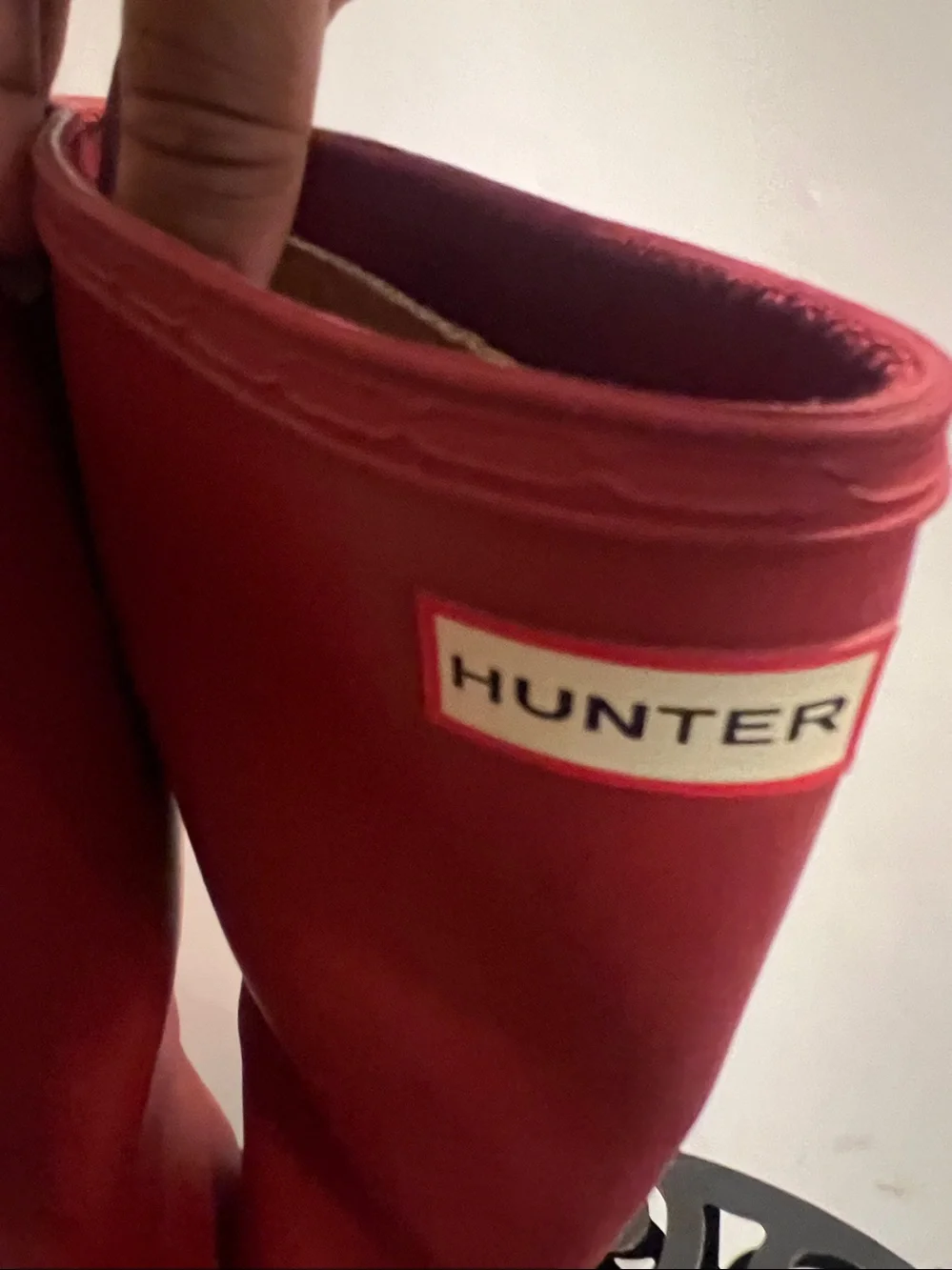 Hunter Red Women's Rain Boots with Side Buckles